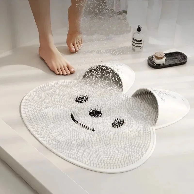 Silicone Foot Massage Bathroom Mat - Anti-Slip Back Massage & Dead Skin Removal Shower Floor Pad (45x45cm) - Hom Haven