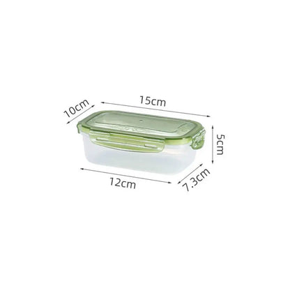 Sealed Rectangular Refrigerator Storage Box - Stackable Microwave-Safe Plastic Lunch Box with Lid - Hom Haven