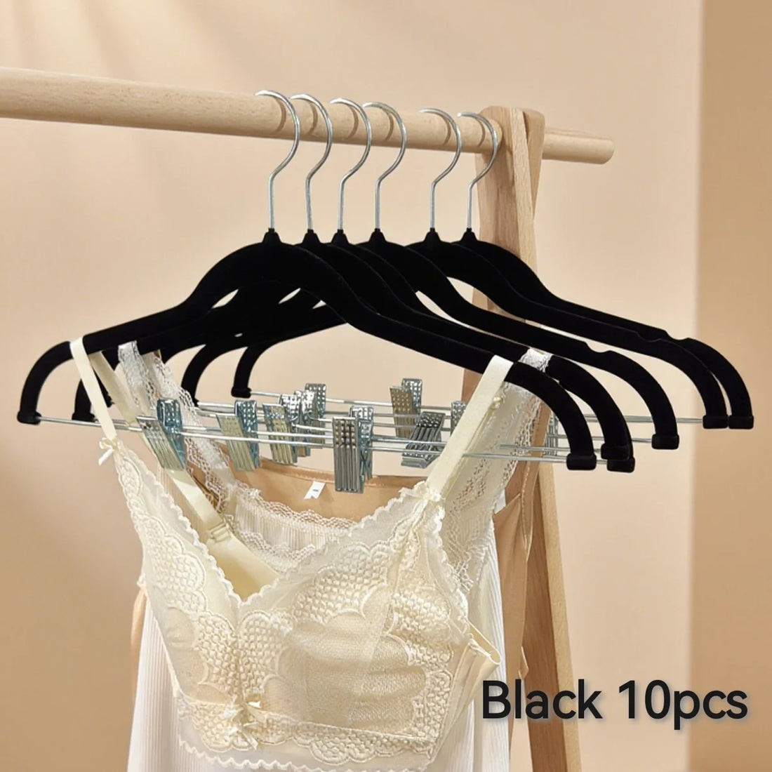 5/10 PCs Velvet Non-Slip Clip Hangers For Pants, Skirts & Bras