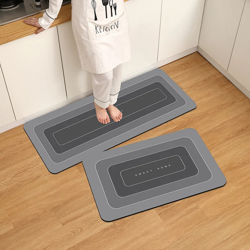 Waterproof Anti-Slip Kitchen Floor Mat - Diatomite Door Mat & Household Foot Mat