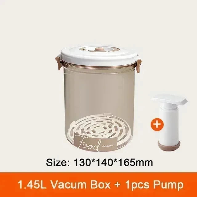 Vacuum Sealed Food Storage Box - Large Capacity Transparent Fresh-Keeping Kitchen Container with Pump