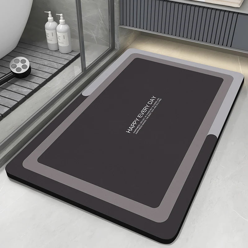 Diatomaceous Earth Bath Mat - Quick Dry Non-Slip Absorbent Shower & Bathroom Floor Rug