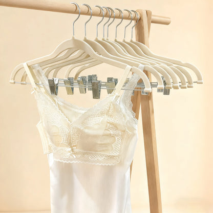 5/10 PCs Velvet Non-Slip Clip Hangers For Pants, Skirts & Bras - Hom Haven