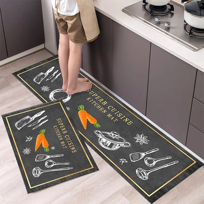 Soft Washable Kitchen Floor Mat - Anti-Slip Long Area Rug for Bedroom, Hallway & Bathroom Entrance - Hom Haven