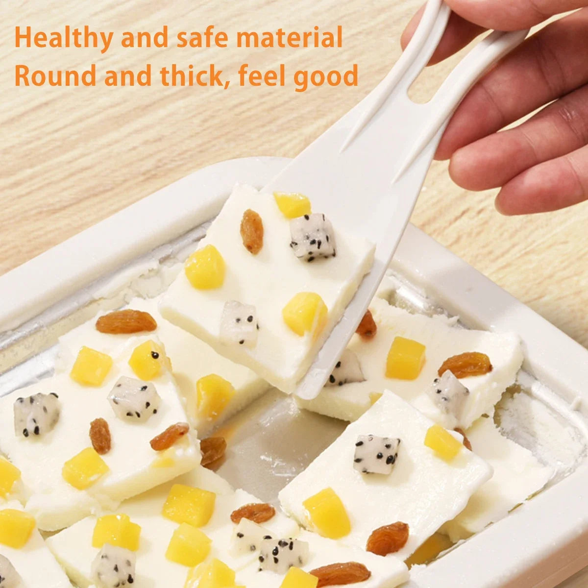 Rolled Ice Cream Maker Pan with Scrapers Cold Plate Dessert Maker