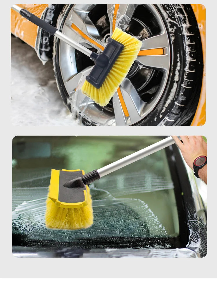 Soft Bristle Truck Wash Brush with Extendable Pole for Vehicles