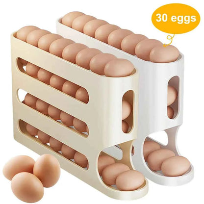 4-Layer Automatic Egg Dispenser - Smart Fridge Egg Organizer for Efficient Storage - Hom Haven