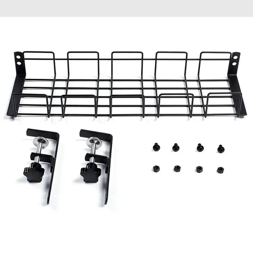 Under-Desk Cable Management Tray - No-Punch Metal Wire Organizer for Home Office & Kitchen - Hom Haven
