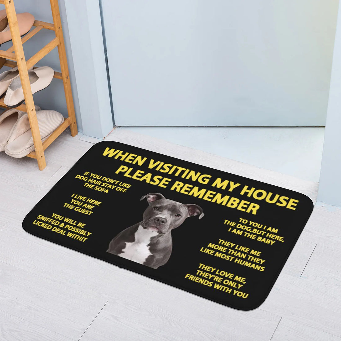 Staffordshire Bull Terrier Floor Door Bathroom Kitchen Mats Anti-Slip Indoor Doormat Garden Entrance Carpet Rug