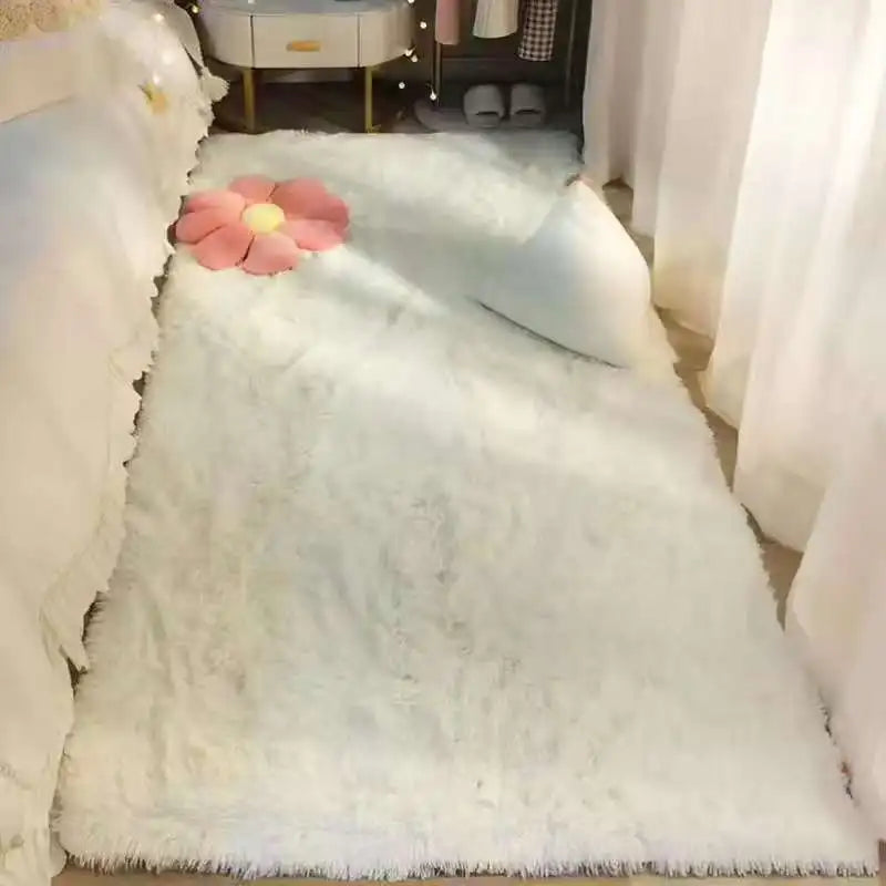 VIKAMA Tie-Dyed Fluffy Carpet - Warm Plush Bedside Rug & Play Mat for Living Room & Kids Room