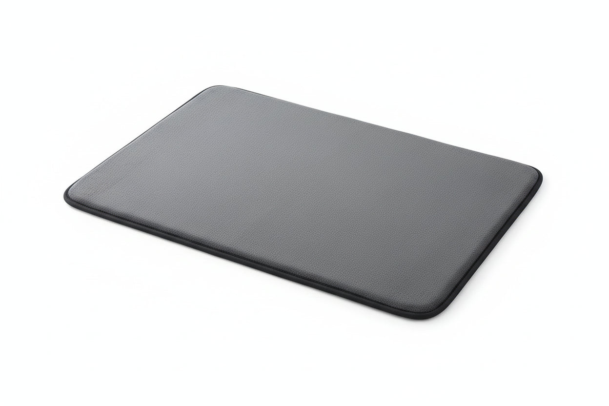 Solid Color Thick Sponge Bathroom Floor Mat - Absorbent Non-Slip Flannel Shower & Door Mat