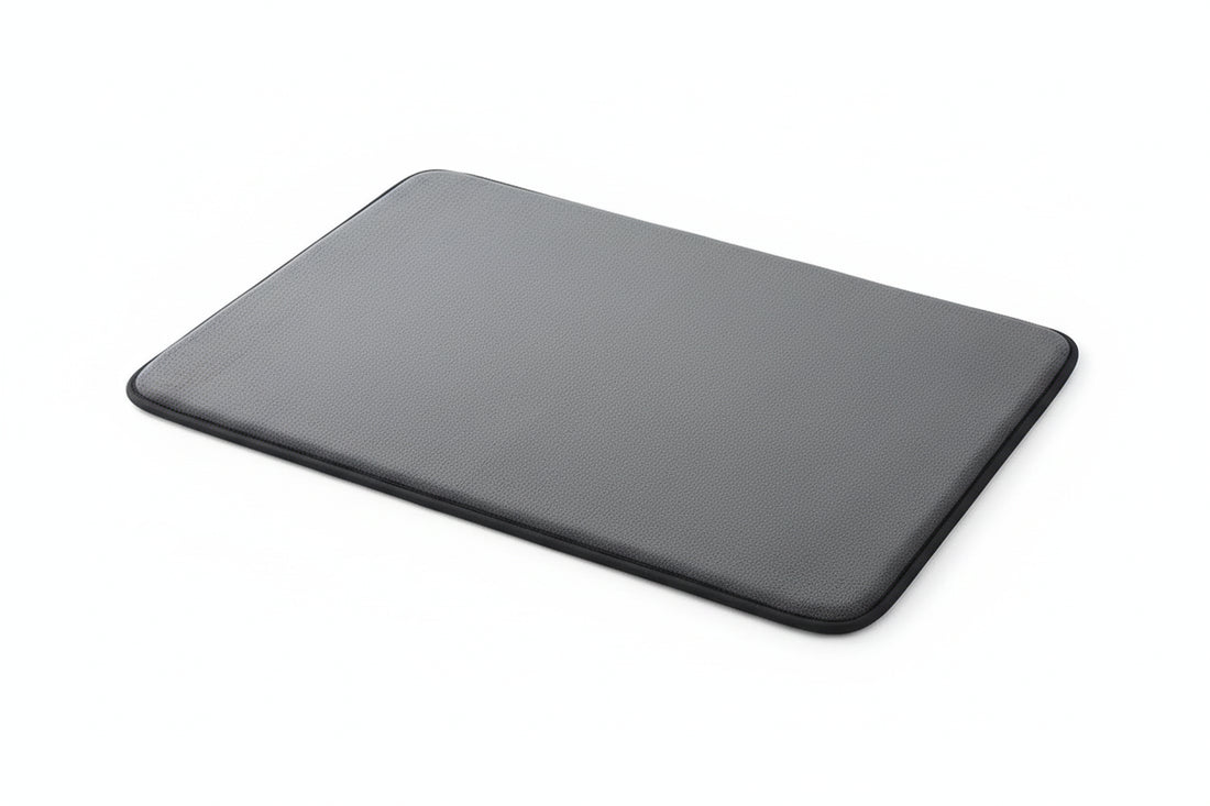 Solid Color Thick Sponge Bathroom Floor Mat - Absorbent Non-Slip Flannel Shower & Door Mat