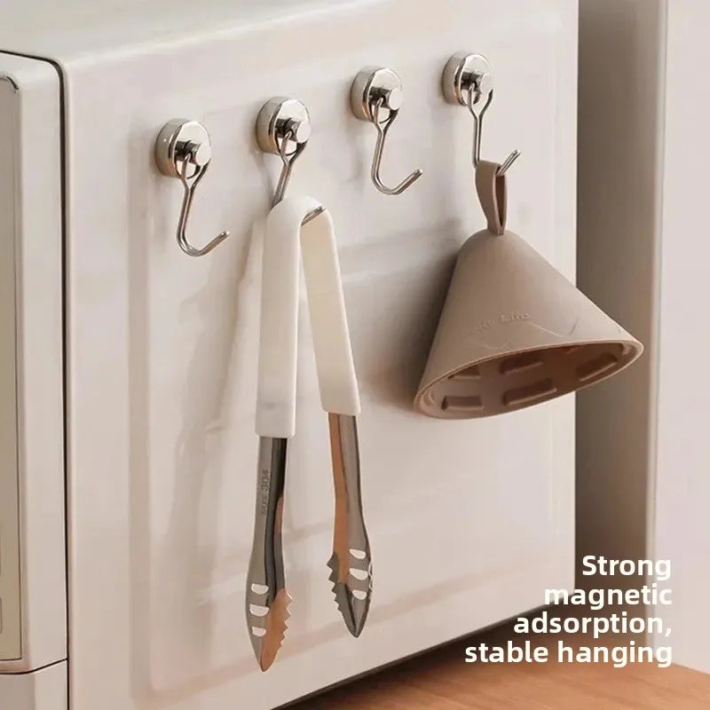 Heavy Duty Neodymium Rare Earth Magnetic Hooks for Cruise Ship Refrigerator Kitchen Home Office Hanging Organization Strong Hold