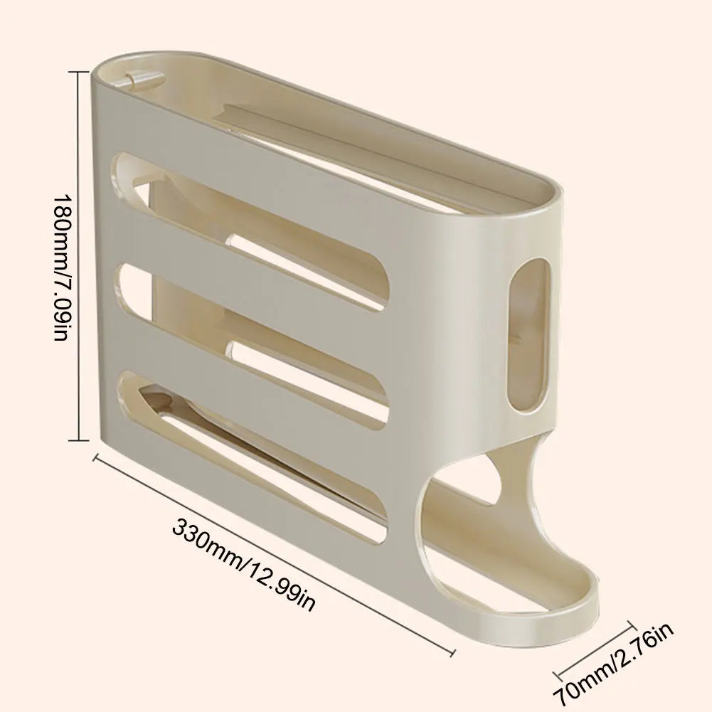 4-Layer Automatic Rolling Egg Dispenser - Fridge Egg Organizer Rack
