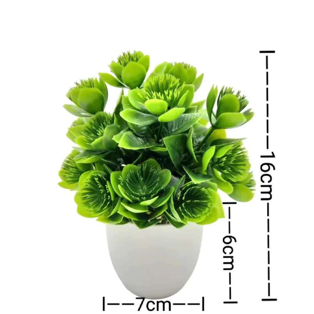 Mini Artificial Potted Flowers Bonsai - Fake Plant Table Decor & Home Garden Ornament - Hom Haven