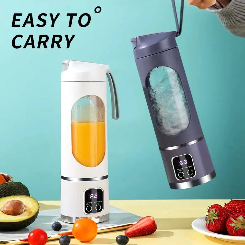 Portable 10-Blade USB Rechargeable Blender 450ml for Smoothies and Ice