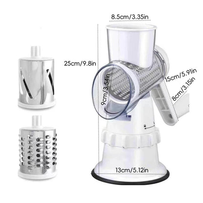 Manual Vegetable Slicer 3-Blade Hand Crank Chopper for Meal Prep - Hom Haven
