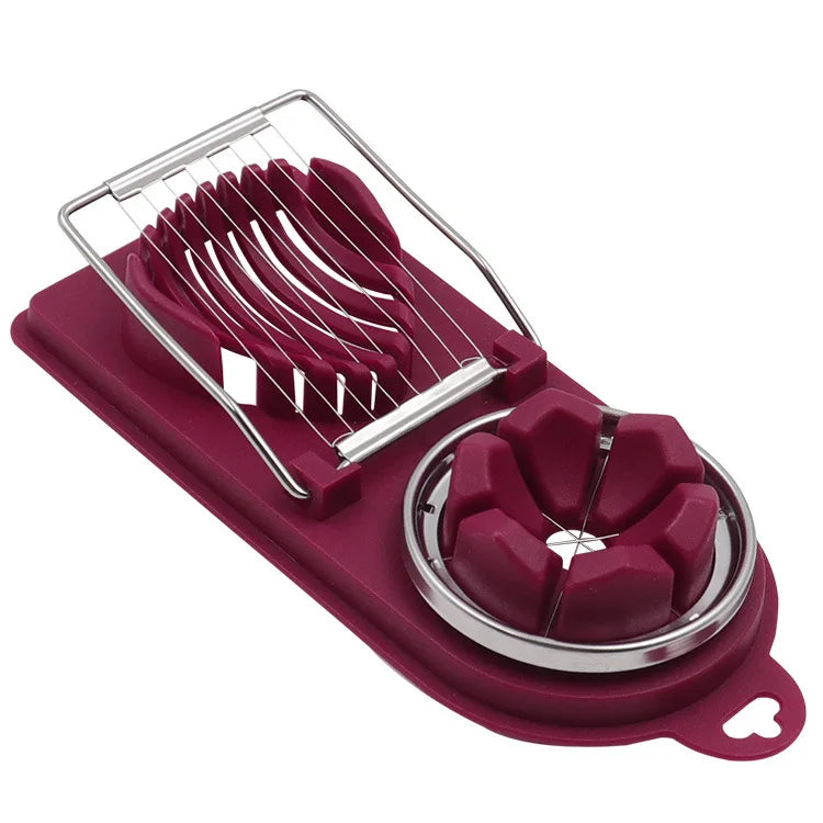 2-in-1 Stainless Steel Egg Slicer - Multi-Purpose Kitchen Tool for Regular, Century & Preserved Eggs