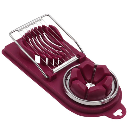 2-in-1 Stainless Steel Egg Slicer - Multi-Purpose Kitchen Tool for Regular, Century & Preserved Eggs - Hom Haven