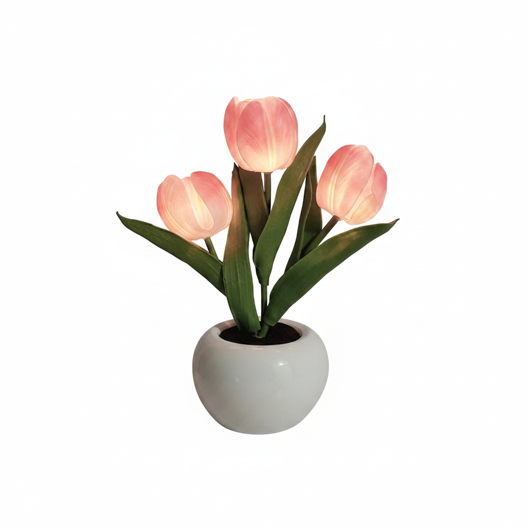 LED Tulip Night Lamp Decorative Flower Desk Light Gift for Room Decor