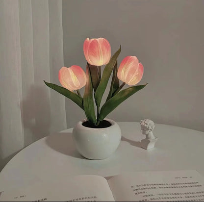 LED Tulip Night Lamp Decorative Flower Desk Light Gift for Room Decor - Hom Haven