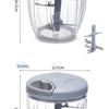 Manual Garlic Chopper & Vegetable Cutter - 500/900ml Rotating Slicer, Crusher & Meat Grinder