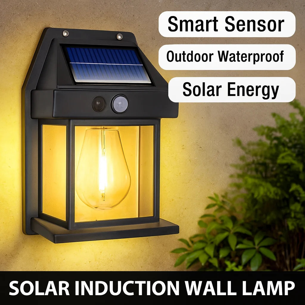Solar Powered Waterproof LED Wall Light with Motion Sensor for Outdoor Garden