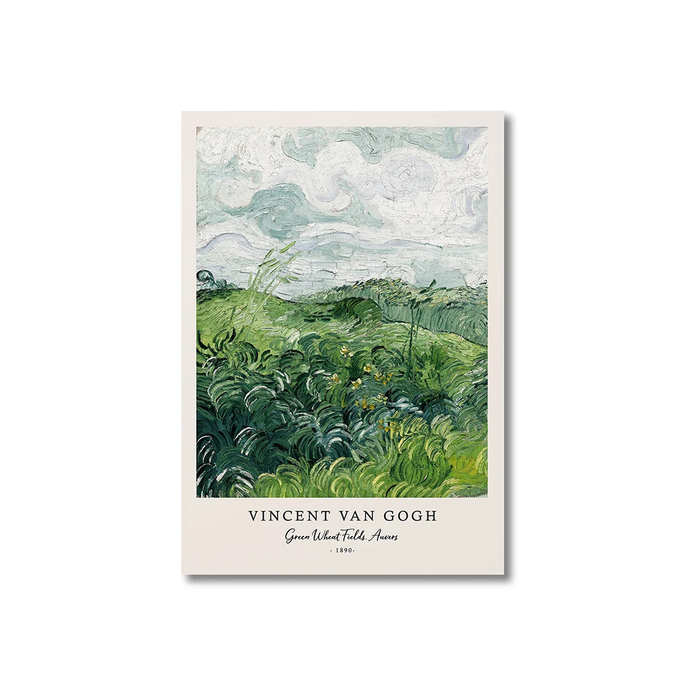 Vincent Van Gogh Starry Night Canvas Wall Art - Unframed Classic Painting Print for Living Room Decor - Hom Haven