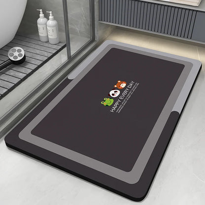 Diatomaceous Earth Bath Mat - Quick Dry Non-Slip Absorbent Shower & Bathroom Floor Rug - Hom Haven