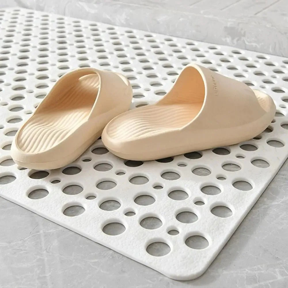 Non-Slip Bath Mat with Drain Holes & Suction Cups - Easy Clean Bathtub Mat Bathroom Accessory - Hom Haven