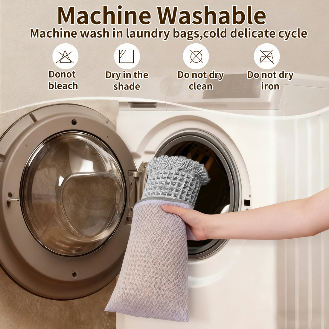 Waffle Bathroom Rugs Soft Non Slip Machine Washable Super Absorbent Bath Mats with Tassels for Bathroom Floor Tub Beside Decor