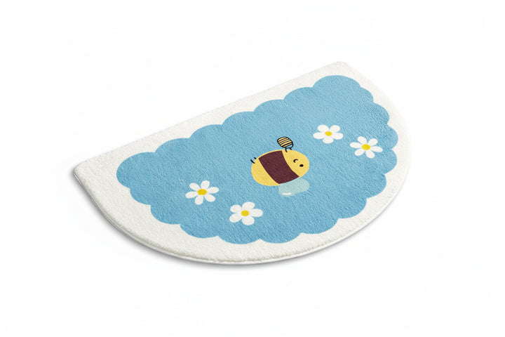 Small Fresh Text & Flowers Floor Mat - Anti-Slip Absorbent Bathroom & Bedroom Door Foot Pad (40x60cm)