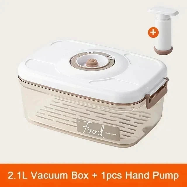 Vacuum Sealed Food Storage Box - Large Capacity Transparent Fresh-Keeping Kitchen Container with Pump