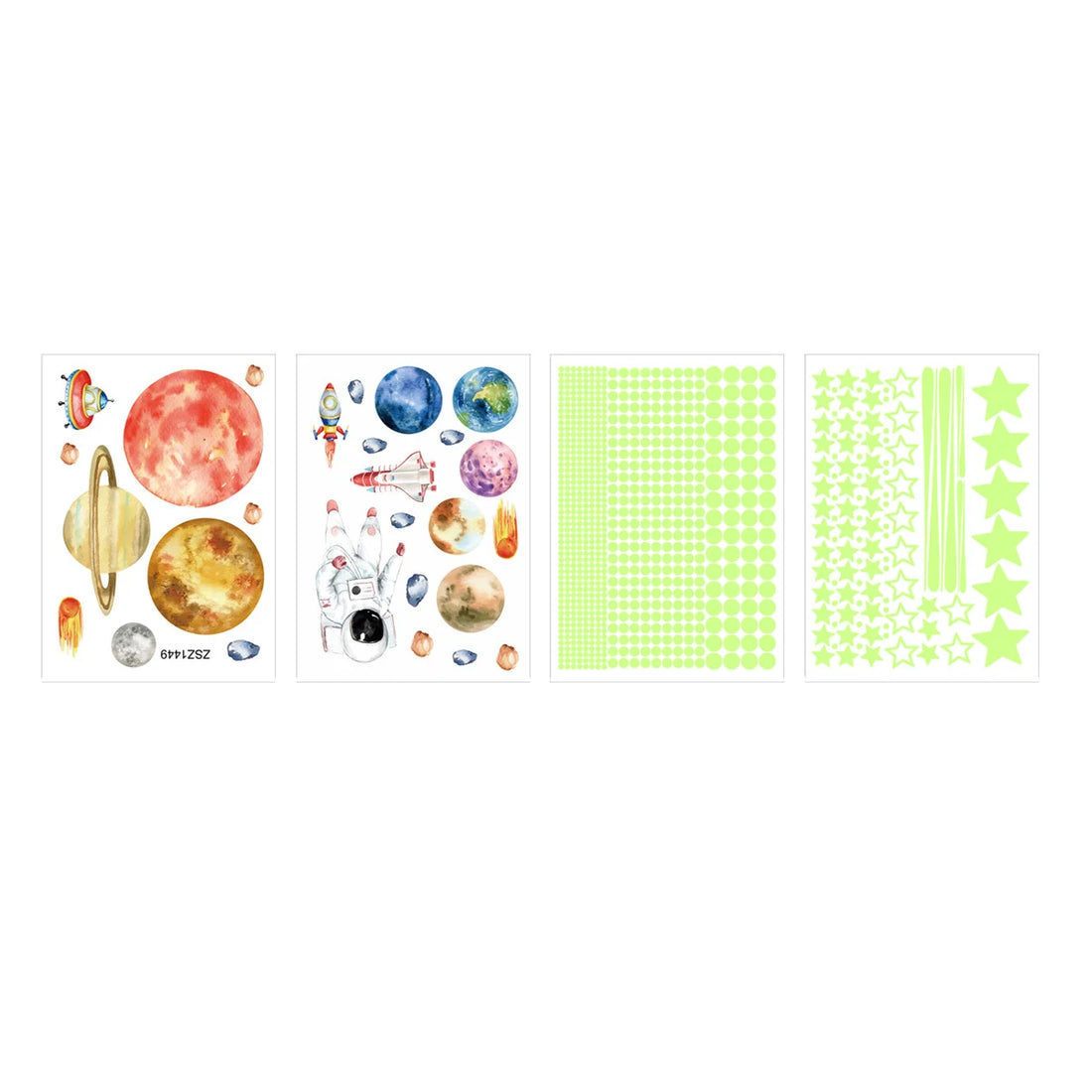 849-Piece Glow in the Dark Stars Wall Stickers - Luminous Planet & Spaceship Ceiling Decals for Kids Room DIY Decor