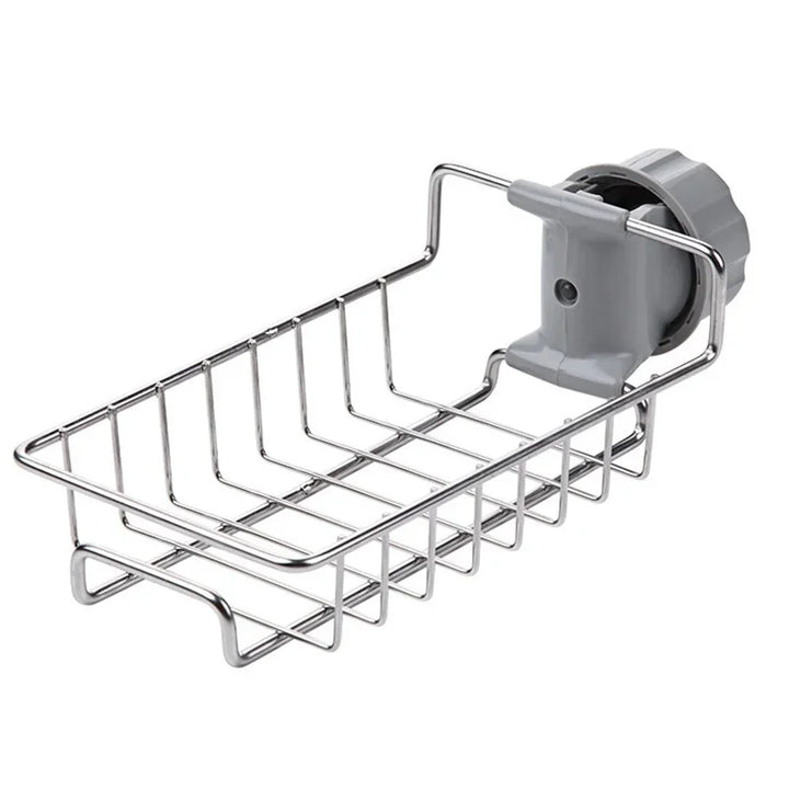Stainless Steel Sink Faucet Shelf Adjustable Sponge & Towel Holder