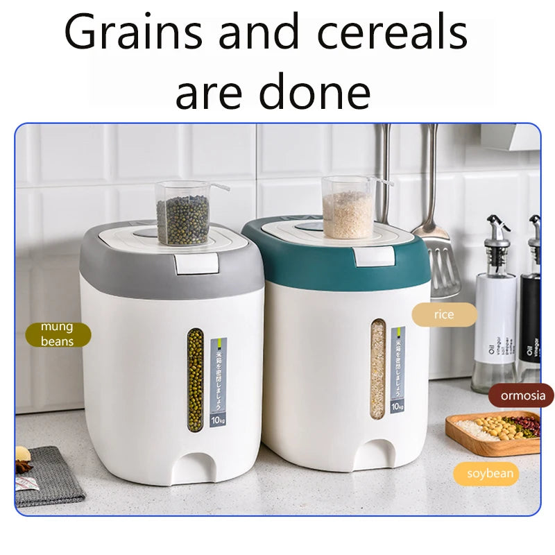 XIAOGUI 5KG/10KG Rice Dispenser - Japanese Style Kitchen Storage Container for Cereal & Grains