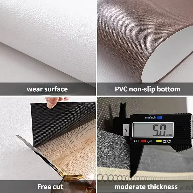 Kitchen Carpet Anti-fouling Oil-proof Grid Floor Mat Scrubbable Waterproof PVC Leather Balcony Bathroom Non-slip Rug Ковер 러그