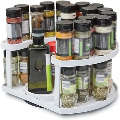 Adjustable Rotating Spice Rack Organizer, Large-Capacity Kitchen Storage Holder - Hom Haven