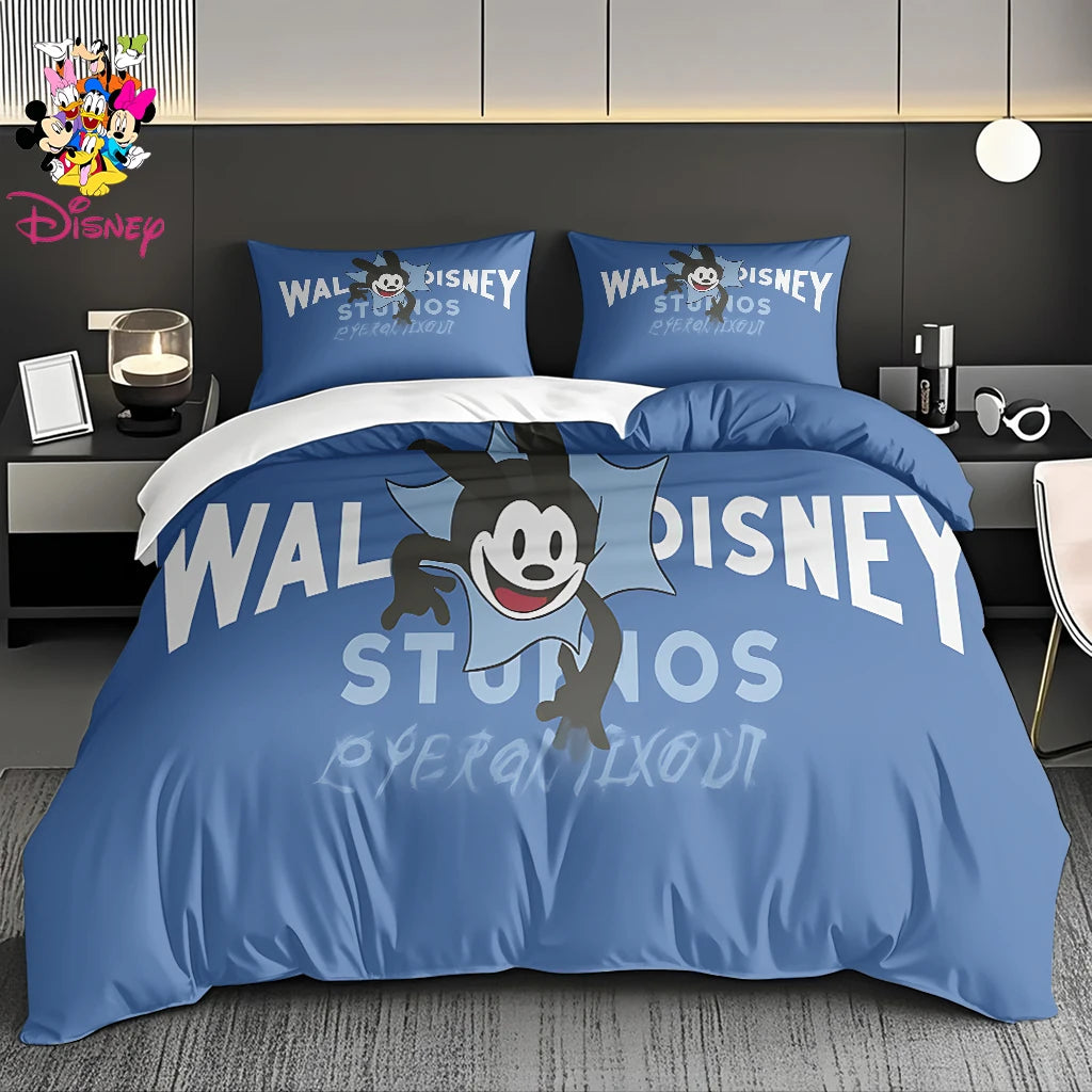 2/3pcs Disney Stitch & Mickey Duvet Cover Set Without Filler  Soft Bed Sheet,Skin-Friendly & Breathable Bedding Set Holiday Gift