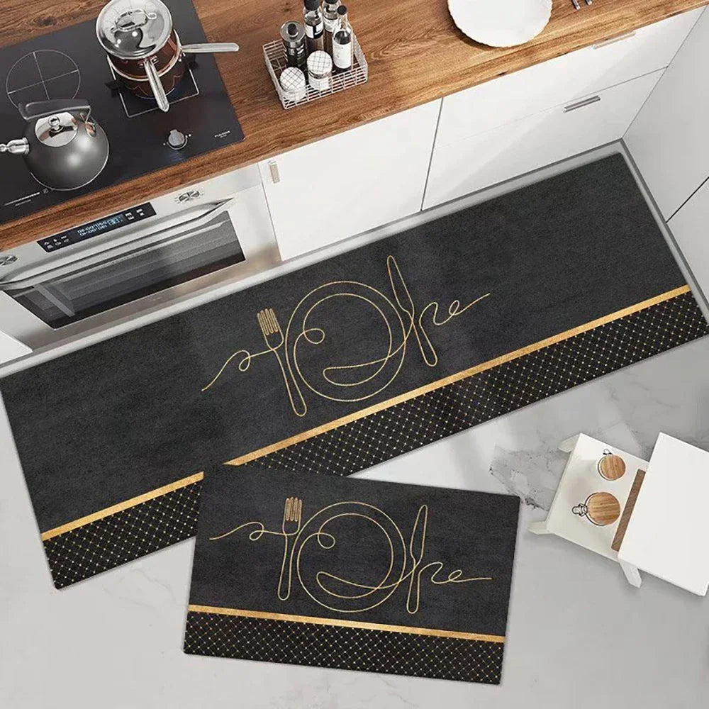Soft Washable Kitchen Floor Mat - Anti-Slip Long Area Rug for Bedroom, Hallway & Bathroom Entrance
