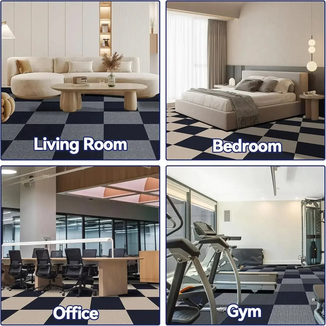 10pcs 30x30/40x40cm Self Adhesive Carpet Floor Tiles Sticker Square Rugs Peel and Stick Mat DIY Flooring for Bedroom Home Decor