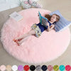 VIKAMA Ultra Soft Shaggy Round Rug - Fluffy White Carpet for Living Room, Bedroom & Kids Room