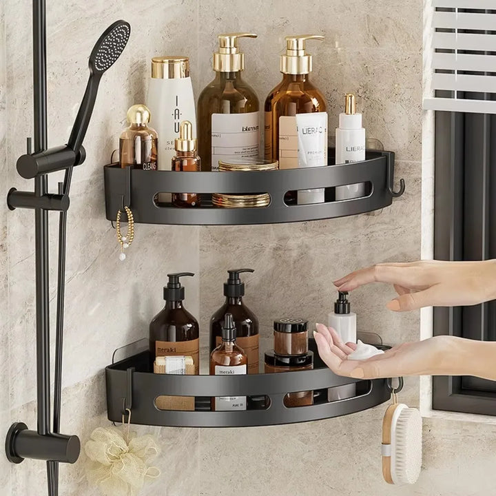3/2/1 PCS Adhensive Bathroom Shampoo Holder Shower Caddy Shelves Storage No Drill Shelf Corner Towel Holder Shelves For Bathroom