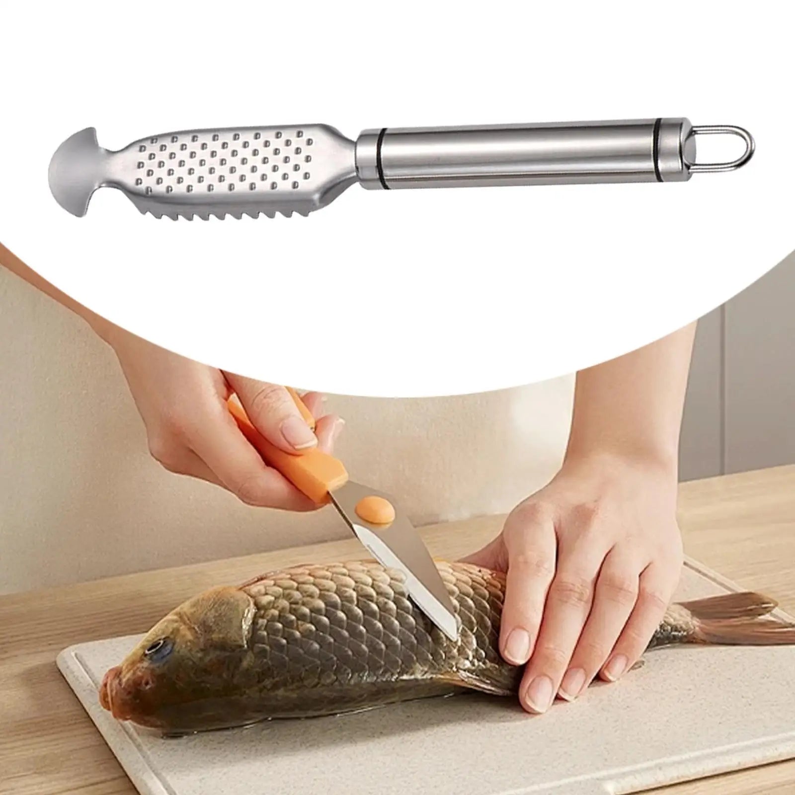 Stainless Steel Fish Scale Remover Tool with Comfortable Handle