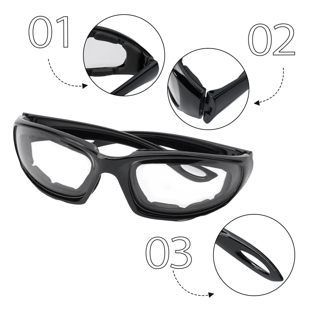Onion Cutting Goggles - Anti-Tear Safety Eye Glasses for Kitchen with Anti-Fog Lenses