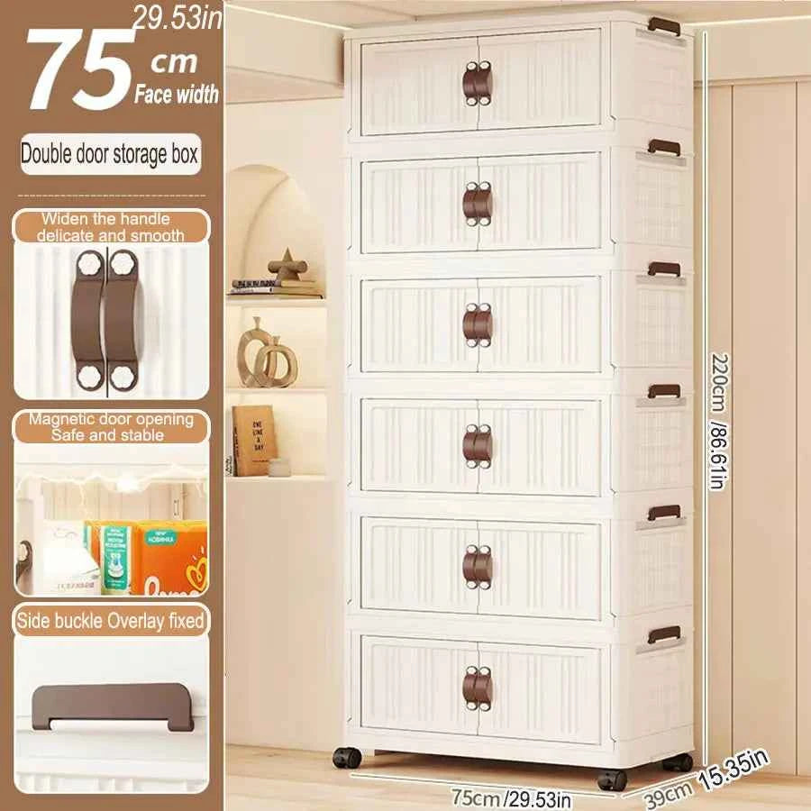Large Capacity Foldable Wardrobe Storage Cabinet - Dustproof Closet Organizer, Easy to Install - Hom Haven