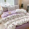 3-piece cartoon heart-shaped plant floral print set, a duvet cover and a pair of pillowcases (no padding), suitable for bedroom