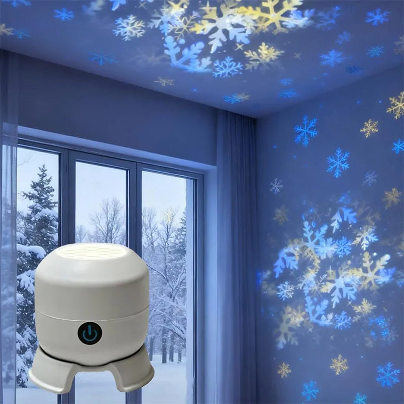 LED Projection Night Light Ocean Snowflake Christmas Dynamic USB Rechargeable Projector