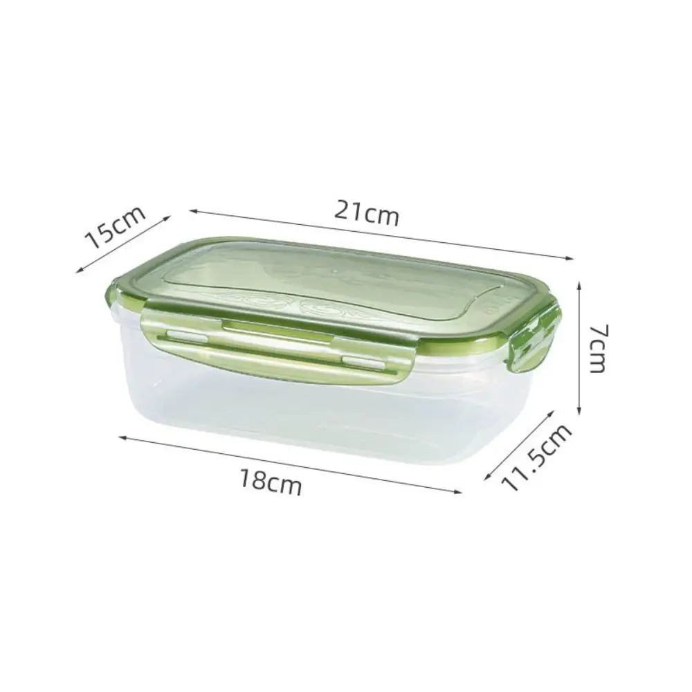 Sealed Rectangular Refrigerator Storage Box - Stackable Microwave-Safe Plastic Lunch Box with Lid