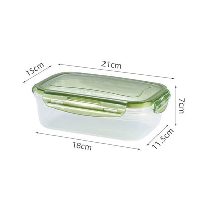 Sealed Rectangular Refrigerator Storage Box - Stackable Microwave-Safe Plastic Lunch Box with Lid - Hom Haven